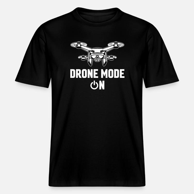 Mode drone activé -  T-shirt unisexe RELAXED FIT en coton bio - noir
