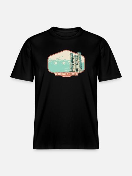 Illustration Broadwey Tower, Worcestershire - RELAXED FIT Unisex Organic T-Shirt - black