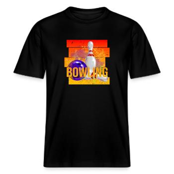 Bowling -  RELAXED FIT Unisex Organic T-Shirt - Schwarz - Vorne - Alina (178cm) & Michal (187cm)