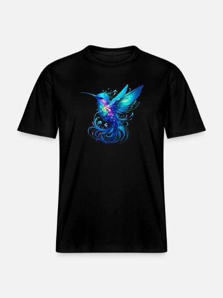 Hummingbird -  RELAXED FIT Unisex Organic T-Shirt - black