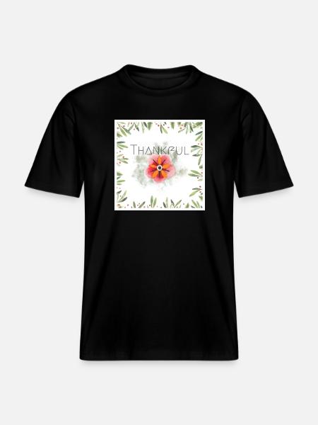 Thankful - RELAXED FIT Unisex Organic T-Shirt - Schwarz
