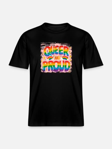 Queer and proud - RELAXED FIT Unisex Organic T-Shirt - black