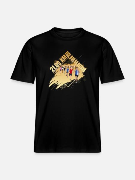 21 09 KM - Halbmarathon - RELAXED FIT Unisex Organic T-Shirt - Schwarz