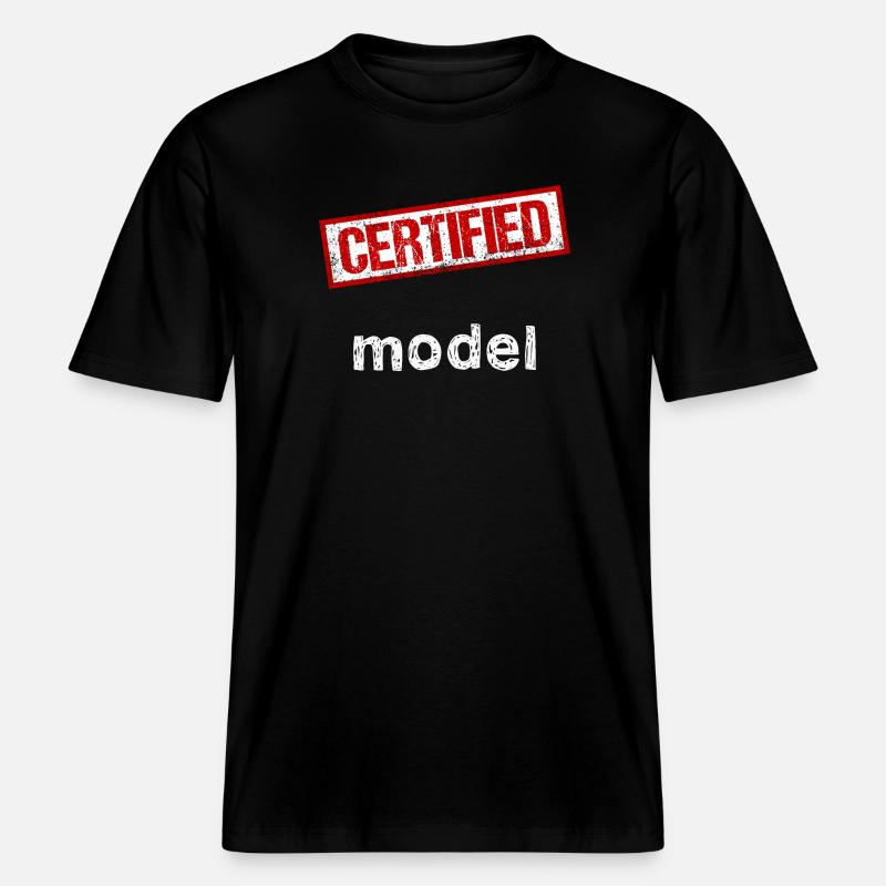 Modell - RELAXED FIT Unisex Organic T-Shirt - Schwarz