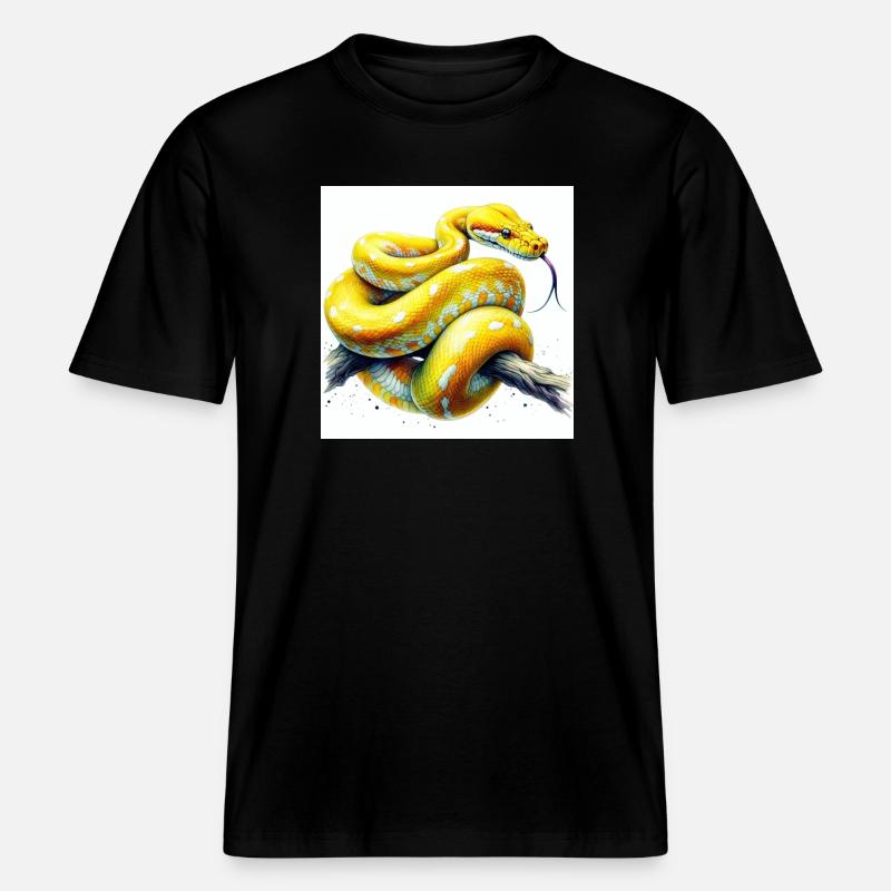Yellow python -  RELAXED FIT Unisex Organic T-Shirt - black