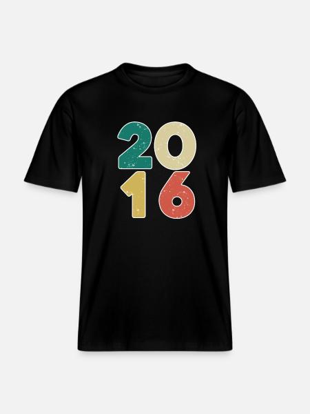 2016 - Year 2016 - Year 2016 -  RELAXED FIT Unisex Organic T-Shirt - black