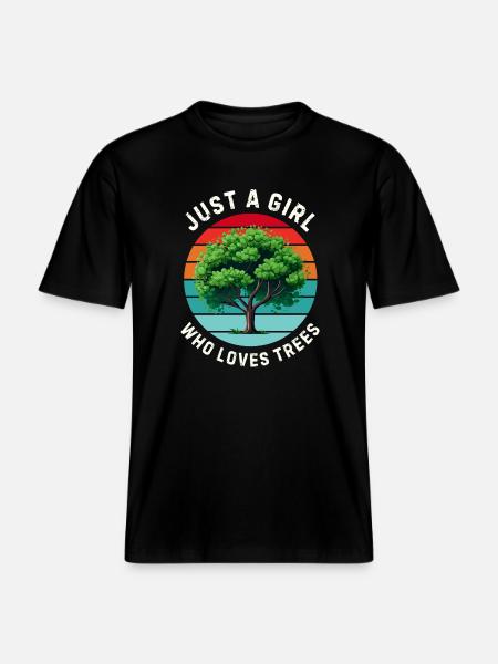 Just a girl who loves trees - RELAXED FIT Unisex Organic T-Shirt - black
