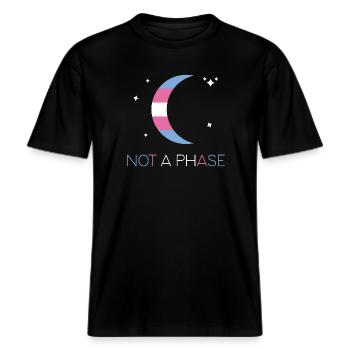LGBTQ Pride Month - Keine Phase - Transgender -  RELAXED FIT Unisex Organic T-Shirt - Schwarz - Vorne - Alina (178cm) & Michal (187cm)