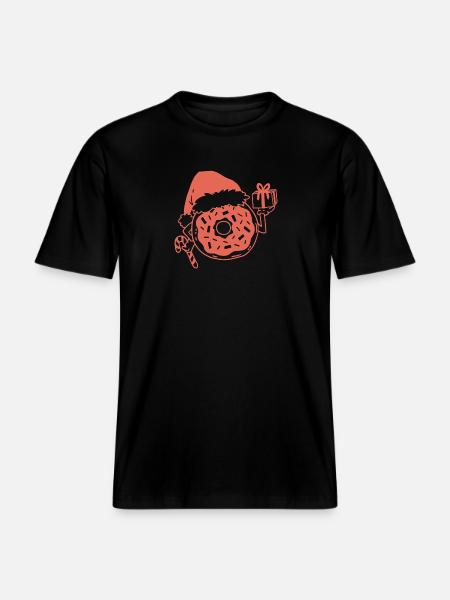 Donut Weihnachten - RELAXED FIT Unisex Organic T-Shirt - Schwarz