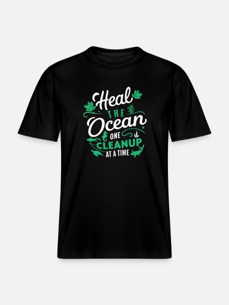 Ocean Save Purification Step -  RELAXED FIT Unisex Organic T-Shirt - black