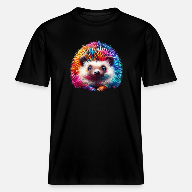 Hérisson -  T-shirt unisexe RELAXED FIT en coton bio - noir