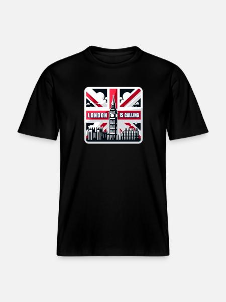 London is Calling - RELAXED FIT Unisex Organic T-Shirt - Schwarz