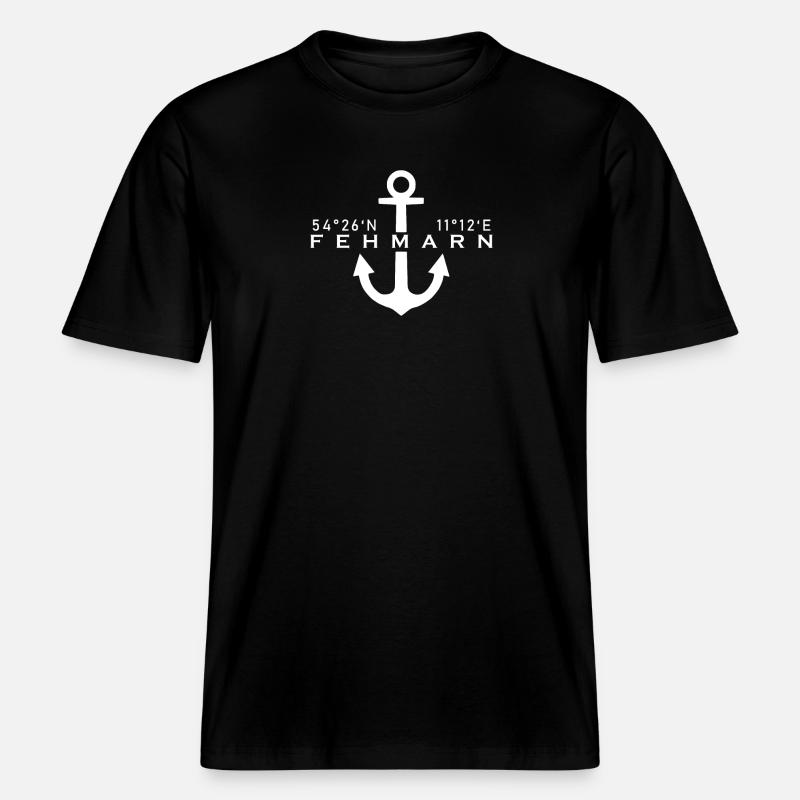 Fehmarn -  RELAXED FIT Unisex Organic T-Shirt - Schwarz