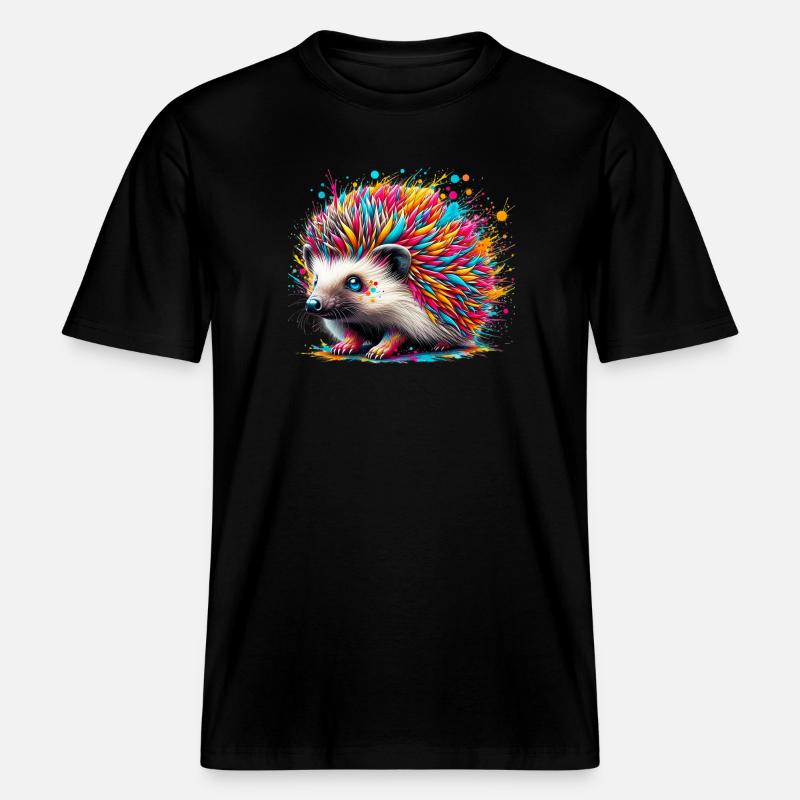 Igel - RELAXED FIT Unisex Organic T-Shirt - Schwarz