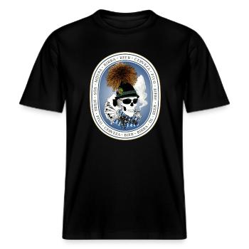 Bierzelt-skull -  RELAXED FIT Unisex Organic T-Shirt - Schwarz - Vorne - Alina (178cm) & Michal (187cm)