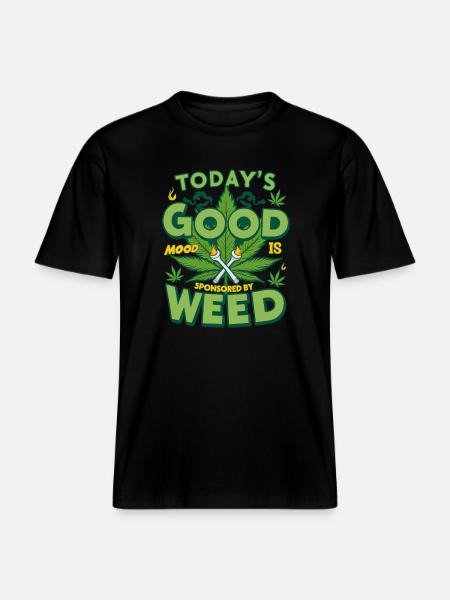 Good Mood Weed -  RELAXED FIT Unisex Organic T-Shirt - black