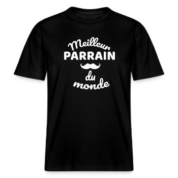 Design Humoriste Pour Pompier Authenticité -  T-shirt unisexe RELAXED FIT en coton bio - noir - Devant - Alina (178cm) & Michal (187cm)