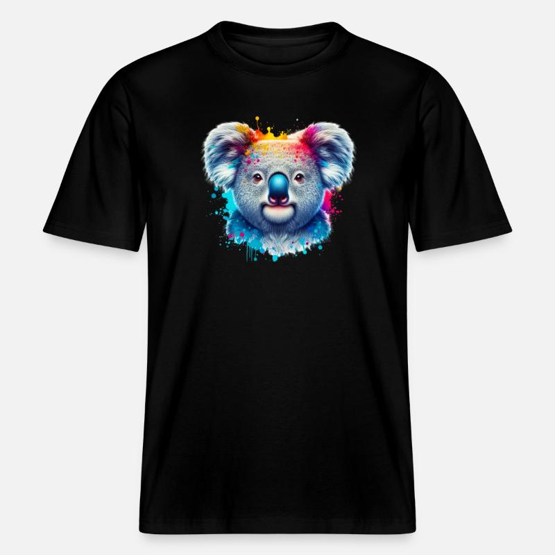 Koala - T-shirt unisexe RELAXED FIT en coton bio - noir