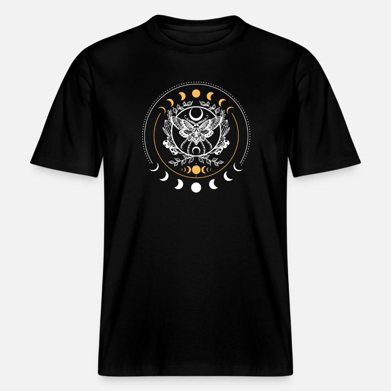 Mandala du Papillon Céleste - T-shirt unisexe RELAXED FIT en coton bio - noir