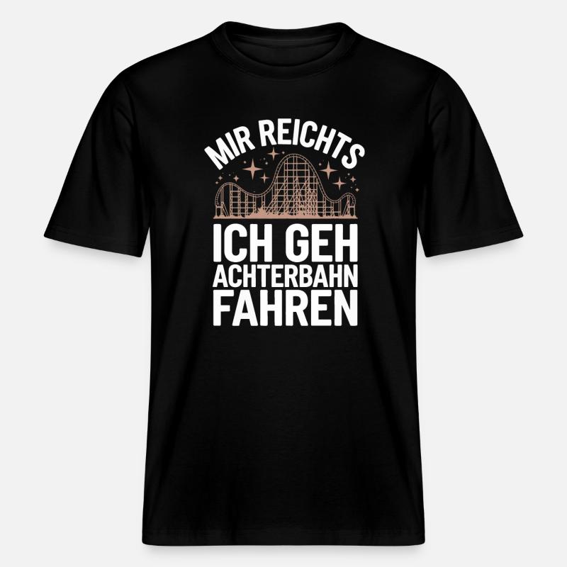 Achterbahn Freizeitpark Roller Coaster -  RELAXED FIT Unisex Organic T-Shirt - Schwarz