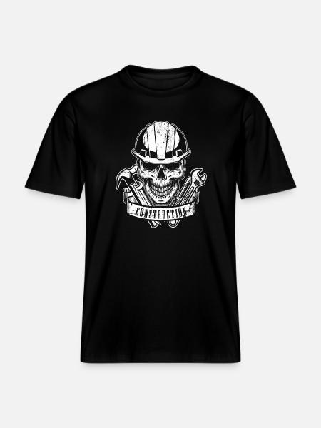 Skull Construction Gear -  RELAXED FIT Unisex Organic T-Shirt - black
