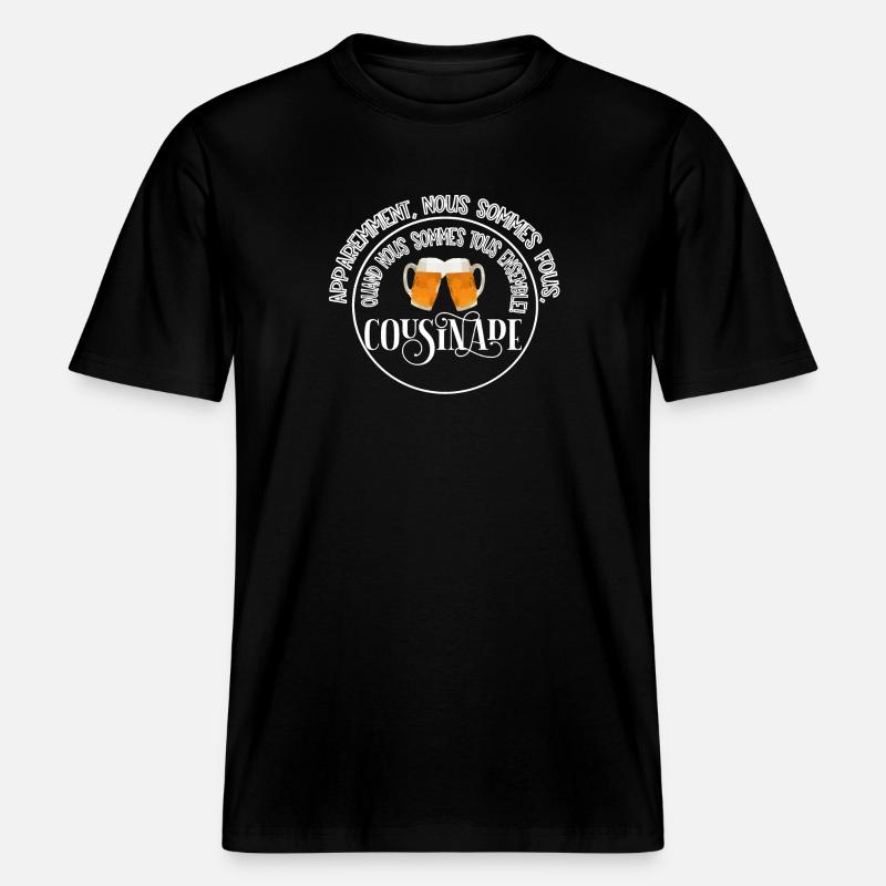 Cousinade + Jahr oder Datum zum Personalisieren -  RELAXED FIT Unisex Organic T-Shirt - Schwarz