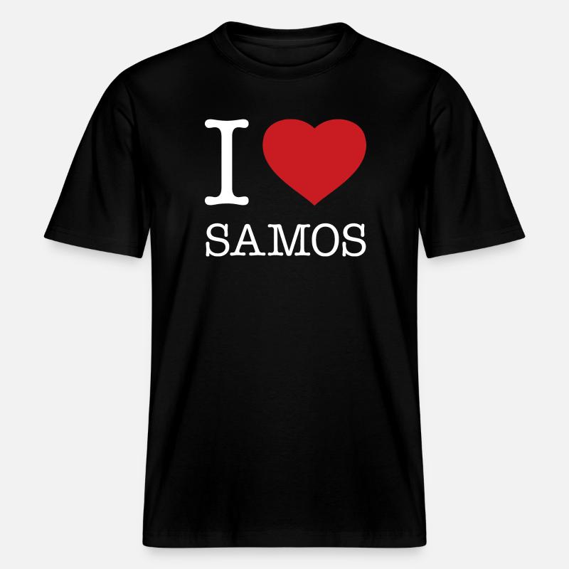 J’ADORE SAMOS -  T-shirt unisexe RELAXED FIT en coton bio - noir