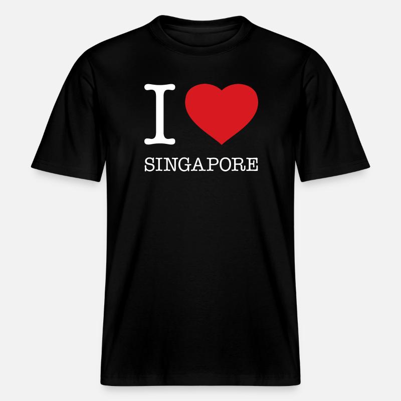 J’AIME SINGAPOUR Singapour - T-shirt unisexe RELAXED FIT en coton bio - noir