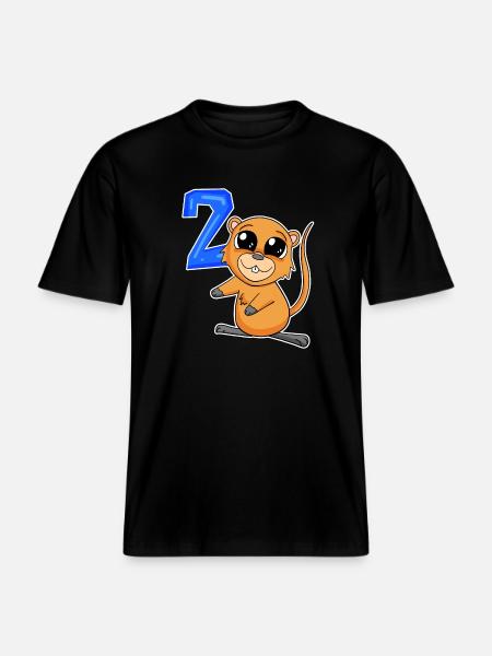 2 Motivo de cumpleaños Quokka - Dos años -  Camiseta RELAXED FIT ecológica unisex - negro