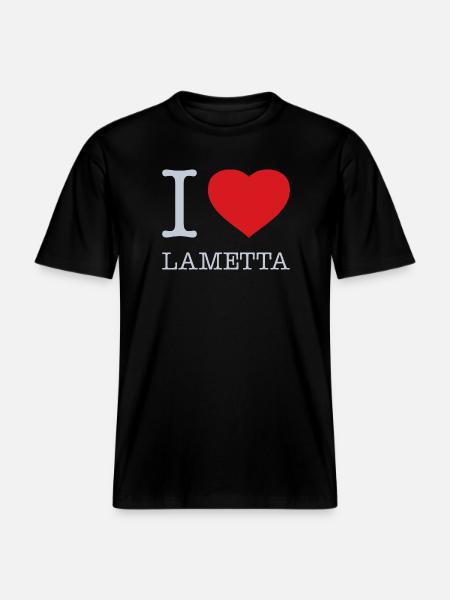 I LOVE LAMETTA - RELAXED FIT Unisex Organic T-Shirt - Schwarz
