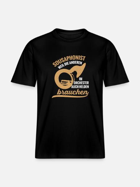 Sousaphonist Held Sousaphon Musiker Blaskapelle - RELAXED FIT Unisex Organic T-Shirt - Schwarz