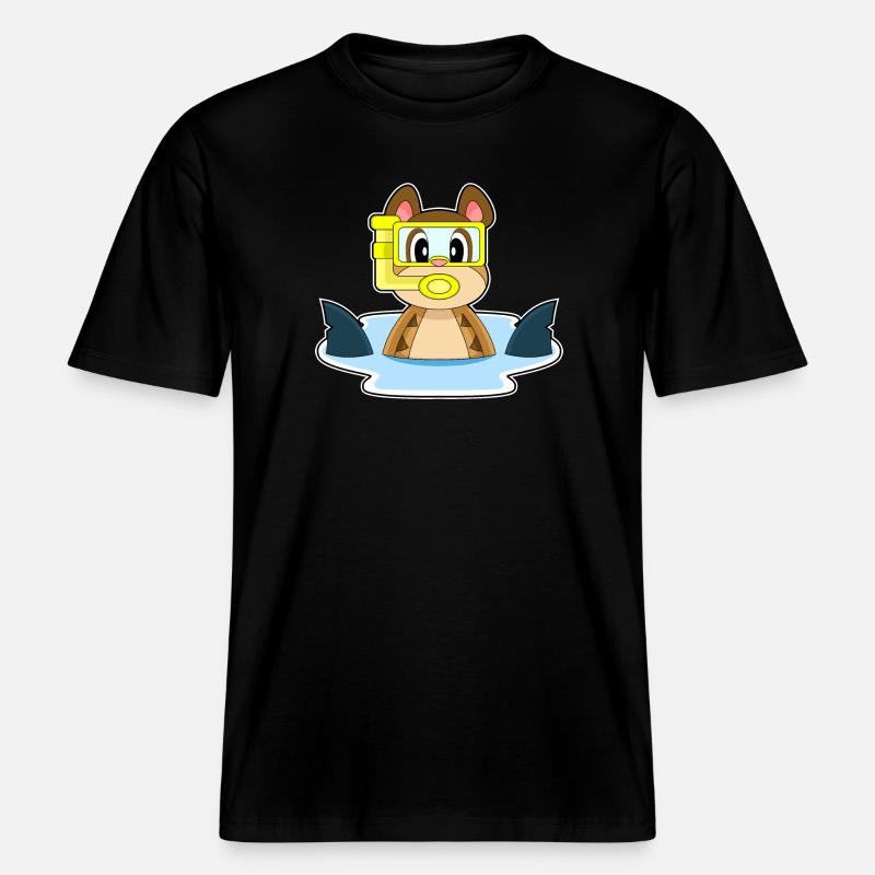 Plongeon de plongée de suricate plongeon de nage - T-shirt unisexe RELAXED FIT en coton bio - noir