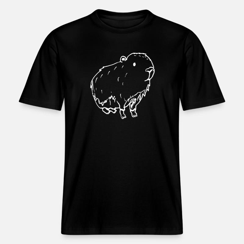 Blanc abstrait de Kapybara - T-shirt unisexe RELAXED FIT en coton bio - noir