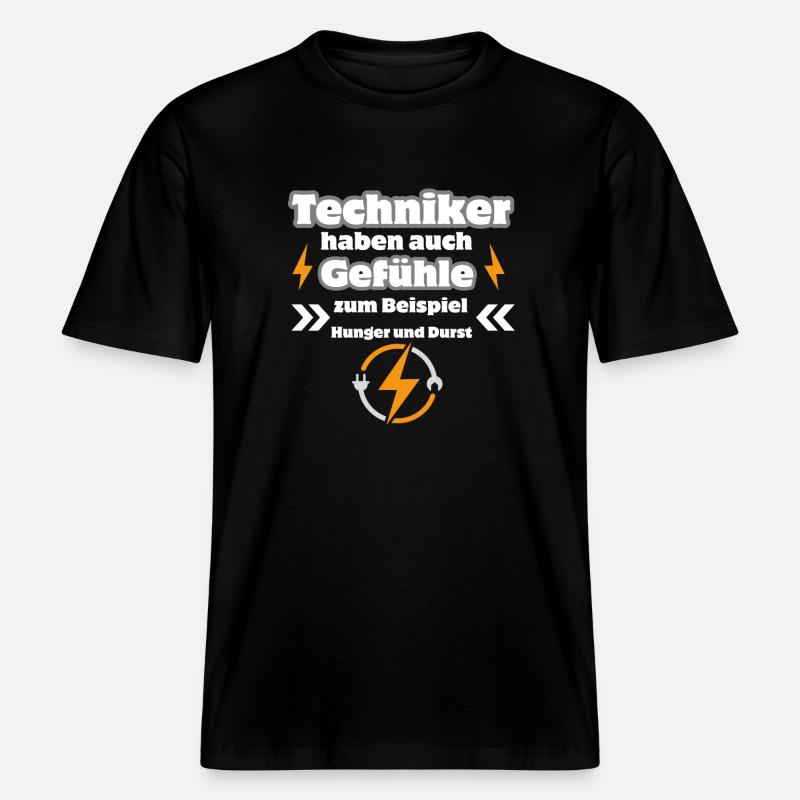 Techniker Gefühle -  RELAXED FIT Unisex Organic T-Shirt - Schwarz