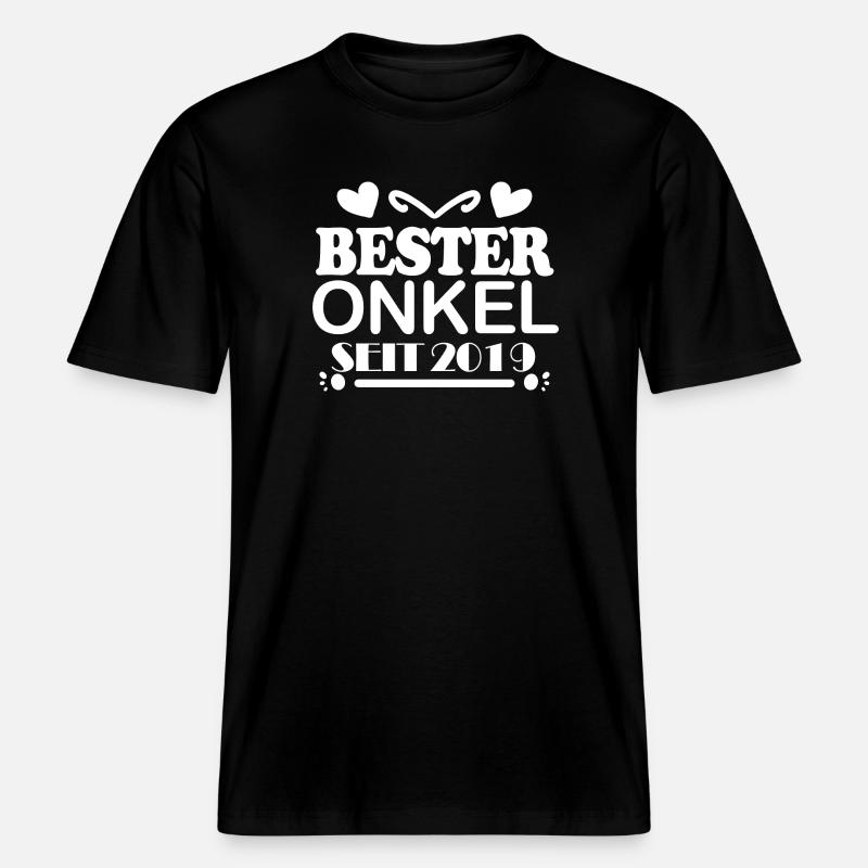 Bester Onkel seit 2019 - RELAXED FIT Unisex Organic T-Shirt - Schwarz