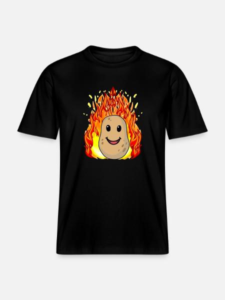 Vegetables Potato Potatoes fiery hot - RELAXED FIT Unisex Organic T-Shirt - black