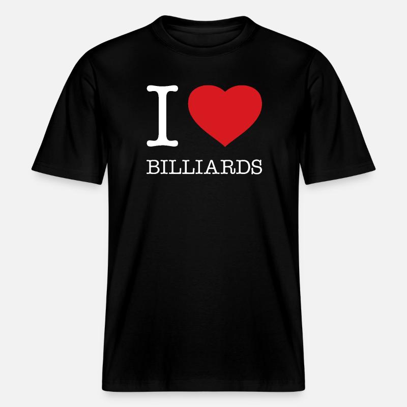 J’ADORE LE BILLARD -  T-shirt unisexe RELAXED FIT en coton bio - noir
