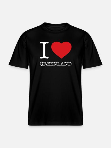 I LOVE GREENLAND Grönland - RELAXED FIT Unisex Organic T-Shirt - black