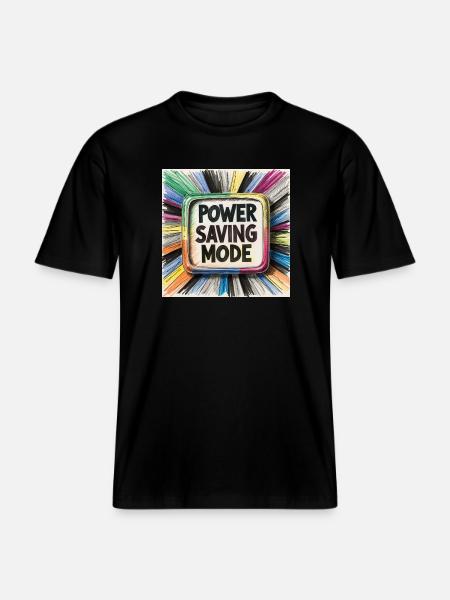 Power Saving Mode - RELAXED FIT Unisex Organic T-Shirt - black