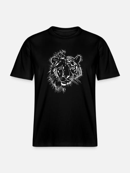 half lion half tiger - RELAXED FIT Unisex Organic T-Shirt - black