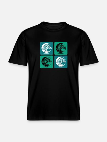 Bonsai Yin Yang - RELAXED FIT Unisex Organic T-Shirt - black