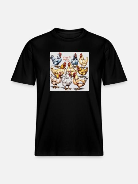 Chicken Ballet: Polyphonic Chicken Troupe - RELAXED FIT Unisex Organic T-Shirt - black