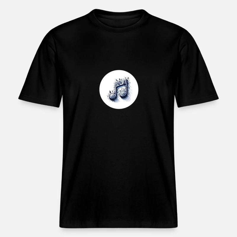 Musical notes in creative design -  RELAXED FIT Unisex Organic T-Shirt - black
