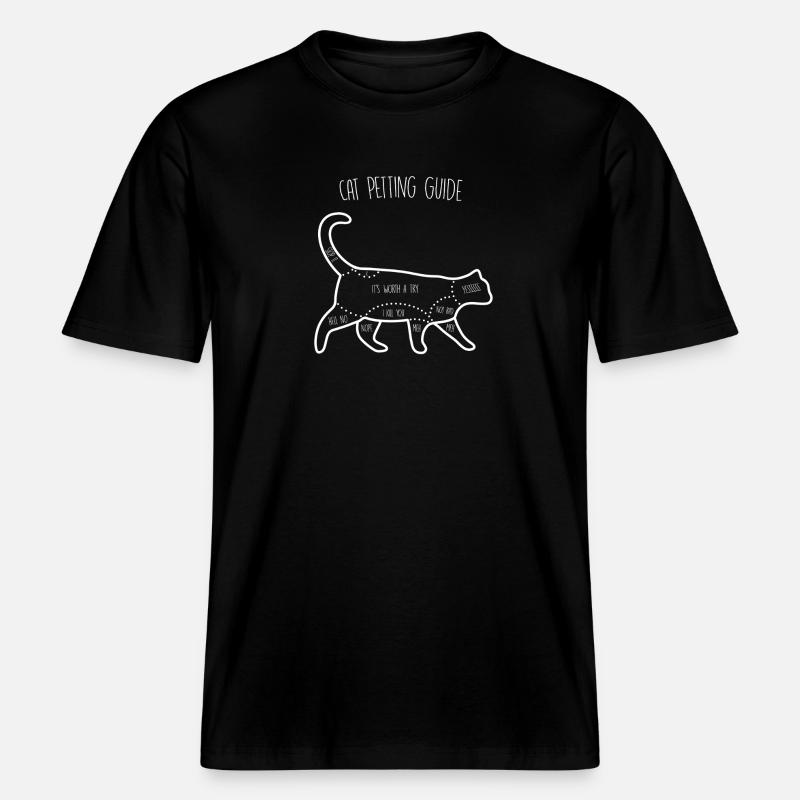 Guide de caresses pour chat -  T-shirt unisexe RELAXED FIT en coton bio - noir