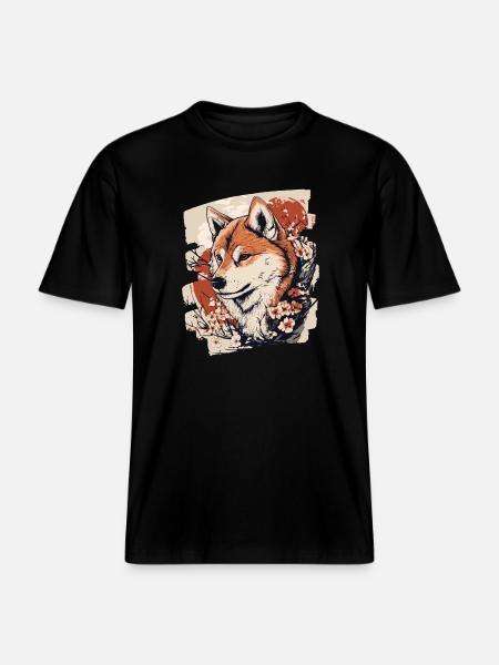 Shiba Inu -  T-shirt unisexe RELAXED FIT en coton bio - noir