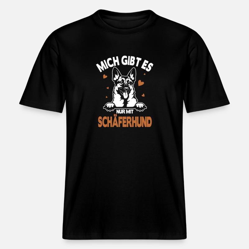 Schäferhund Geschenke Hund Frauchen Gassi -  RELAXED FIT Unisex Organic T-Shirt - Schwarz