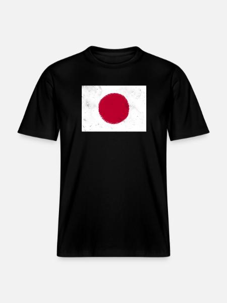 Flag of Japan -  RELAXED FIT Unisex Organic T-Shirt - black