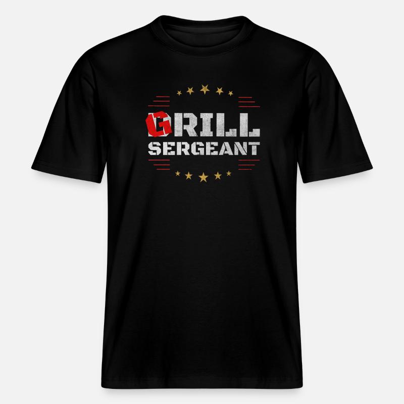 Grill Sergeant – chemise BBQ classique -  T-shirt unisexe RELAXED FIT en coton bio - noir