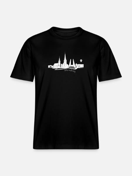 Rheinberg City Silhouette design - RELAXED FIT Unisex Organic T-Shirt - black