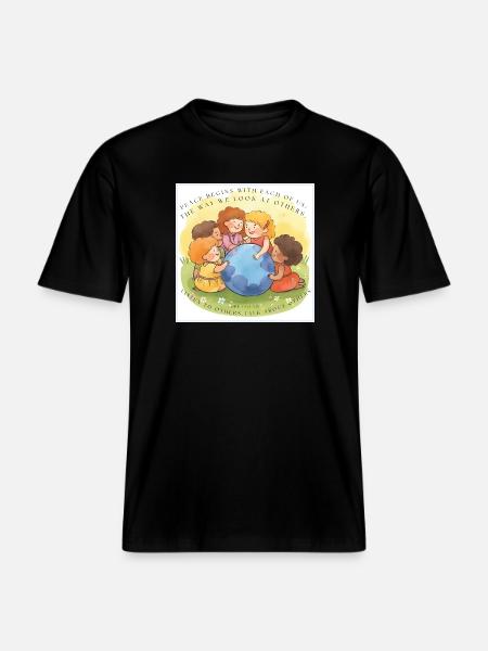 Peace begins with each of us - RELAXED FIT Unisex Organic T-Shirt - black